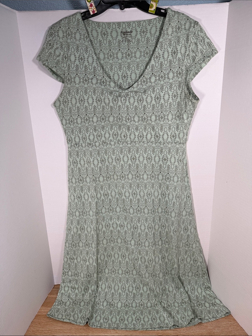 Toad & Co Sage Green Printed Fit & Flare Dress